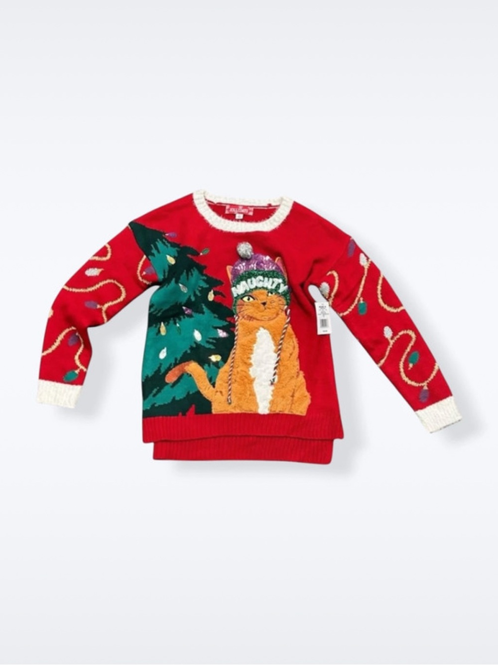 NWT Red Cat Christmas Sweater